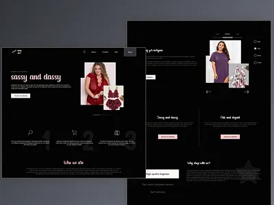 Female Fashion Ecommerce Store Landing Page cloth dark landing page ecommerce fashion female female clothing landing page