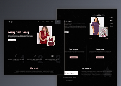 Female Fashion Ecommerce Store Landing Page cloth dark landing page ecommerce fashion female female clothing landing page