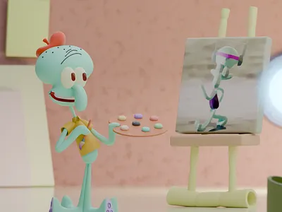 Squidward 3d animation character fan art fanart illustration sponge bob squidward stylized