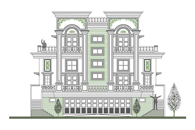 Modern classic house 024 architect architecture balance classic design drawing facade greek home house inspiration modern neoclassic proportion roman scale symmetrical technical unity vector