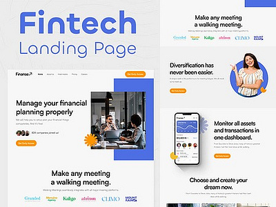 Fintech Financial Management Landing page fintech landing page ux web ui web ux