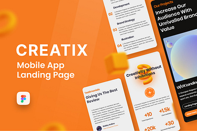 Creatix Mobile App Landing Page android app landing page creative design design agency ios mobile app