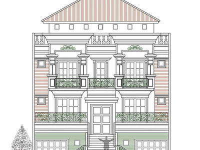 Modern classic house 020 architect architecture balance classic design drawing facade greek home house inspiration modern neoclassic proportion roman scale symmetrical technical unity vector