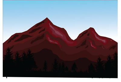 Landscape Pegunungan 2d adobe illustrator design illustration landscape mountain nature ui