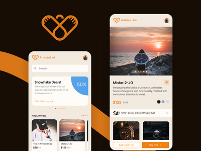Artisian Link || Mobile App UI app app design app ui appdesign appui art branding design e commerce figma logo ui ux