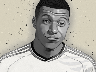 Mbappe Real Madrid Portrait Drawing Fanart art arte boceto design dibujo digitalart drawing fanart football france futbol illustration mbappe ozgaleano portrait real madrid retrato sketch