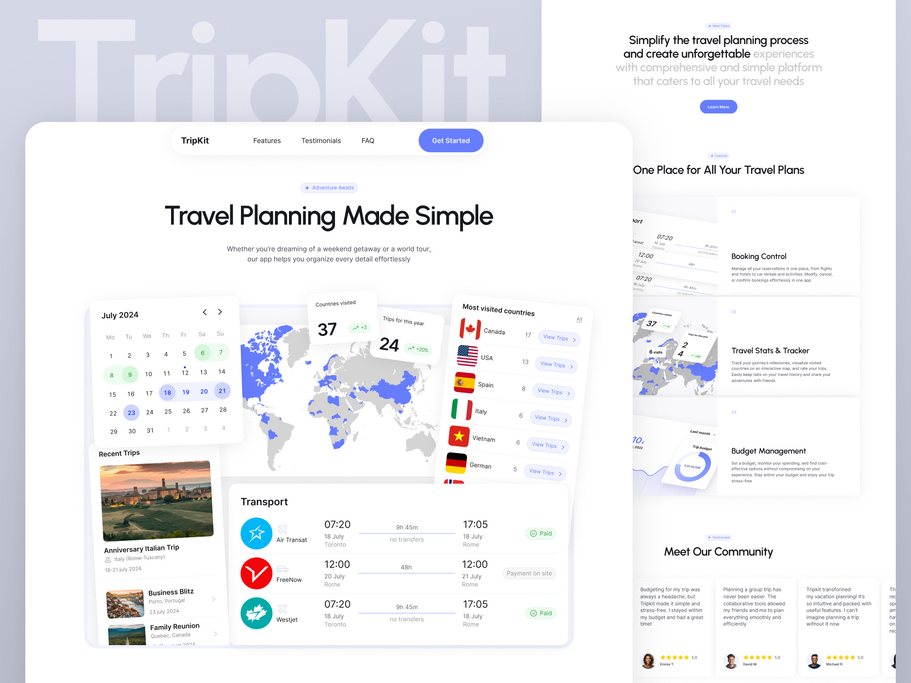 Travel App SAAS Landing app booking dashboard design home page landing landing page saas tickets travel travel app travel dashboard travel landing traveling trip ui ui ux design ux website website design
