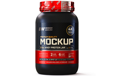 2 lbs Whey Protein Jar Mockup | Vol. A1-Pro amazon mockup label design label mockup mockup next gen mockup nutrition packaging design packaging mockup premium mockup product rendering protein jar realistic mockup supplement whey protein whey protein jar mockup