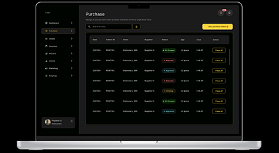 Dashboard design design enterprise fogma indent mobile app pos purchase purchase order ui ui design ux website