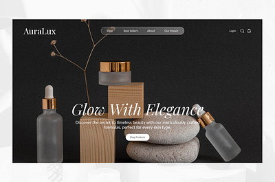 AuraLux - Beauty website beauty herosection ui uidesign uidesigner uiux uxdesign visualdesign web webdesign webdesigner website