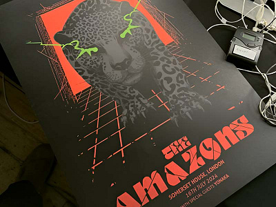 Illustration for The Amazons band black book cartoon cd character design graphic design illustration jaguar music panther poster skull vector