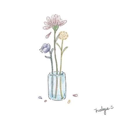 Flowers in A Jar illustration