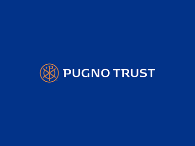 Pugno Trust blue brand branding brian white gold logo logo design sans serif symbol trust typography