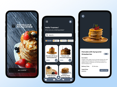 Pancake Paradise - A Food Ordering App foodapp ui uidesign