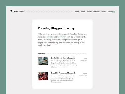 Blogitico - Simple Nomad Template - Vol.1 article blog content content blog figma design minimal web minimalistic nomad nomad blog personal web template web website
