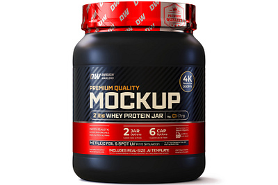 2 lbs Whey Protein Jar Mockup | Vol. C1-Pro amazon mockup label design label mockup mockup next gen mockup nutrition packaging design packaging mockup premium mockup product rendering protein jar realistic mockup supplement whey protein whey protein jar mockup