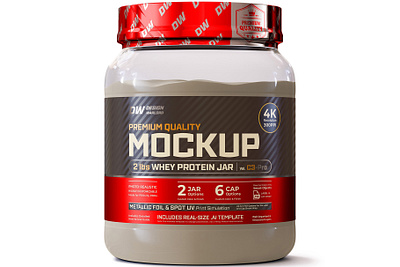 2 lbs Whey Protein Jar Mockup | Vol. C3-Pro amazon mockup label design label mockup mockup next gen mockup nutrition packaging design packaging mockup premium mockup product rendering protein jar realistic mockup supplement whey protein whey protein jar mockup