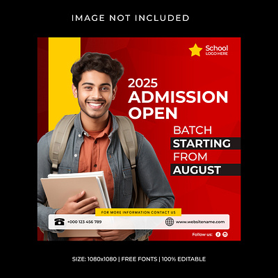 School admission social media post template admission admission flyer admission open ads boy college post education banner education post education template enrollment graduation flyer school admission school admission online post school admission post template school advertisement study flyer study post template university admission university flyer