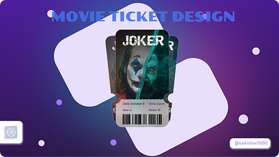 Movie Ticket Design cinema design gradient movie theater ticket ticket design ui