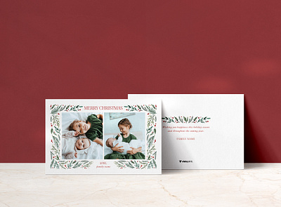 Holiday Card / Tiny Greenery Frame - Concept 2 christmas frame graphic design greenery holiday card design