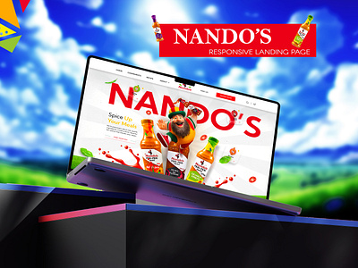 Nando's Responsive website 3d branding design food landing page graphic design illustration landign page mascot nandos nandos website ui ui ux ux