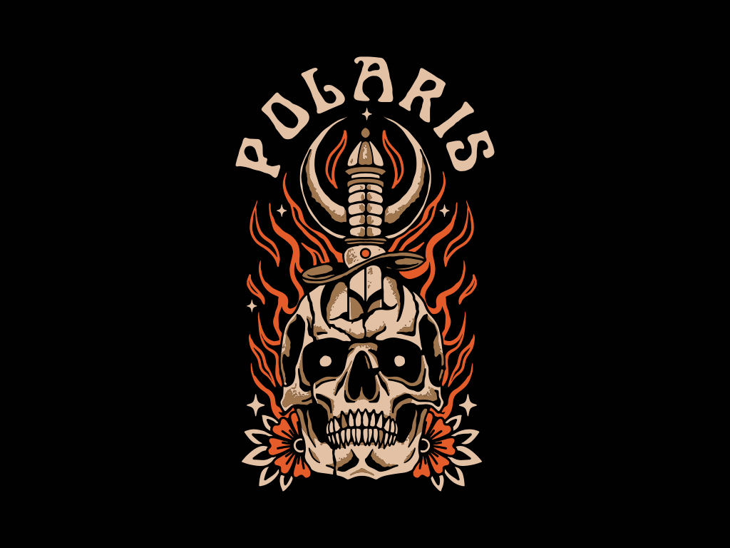 Polaris Merch apparel band merch design graphicdesign illustration merch merch design oldschool polaris