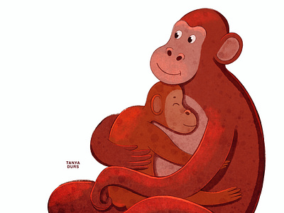 Monkey mother and her baby. Children book illustration. bookillustration characterdesign childrenbookart childrenbookillustration childrenillustration digitalart illustration jungle jungleanimals kidlit kidlitart kidlitillustration monkey monkeybaby monkeycharacter monkeyillustration picturebook picturebookart picturebookillustration procreate