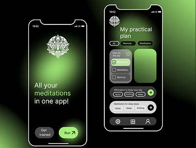 Meditation app ui