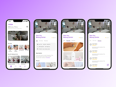 Beauty Clinic Mobile App app design ui ux