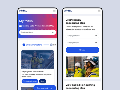 Onboarding - Employee Responsive app uiux creative dashboard dashboard dashboard uiux employee onbarding gradient web minimal dashboard onboarding onboarding process onboarding uiux onboarding website uiroll web app web uiux