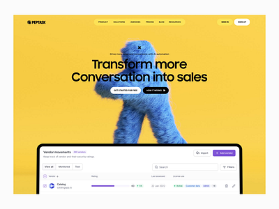 Landing page animation for Peptask ai animation app automate task automation illustration landing page landing page animation landing page design minimal task ui user interface ux web design website website animation