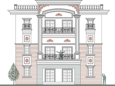 Modern classic house 013 architect architecture balance classic design drawing facade greek home house inspiration modern neoclassic proportion roman scale symmetrical technical unity vector