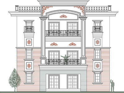 Modern classic house 013 architect architecture balance classic design drawing facade greek home house inspiration modern neoclassic proportion roman scale symmetrical technical unity vector