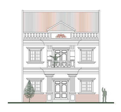 Modern classic house 012 architect architecture balance classic design drawing facade greek home house inspiration modern neoclassic proportion roman scale symmetrical technical unity vector
