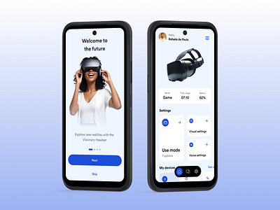 Exploration Headseat App app blue headseat mobile ui