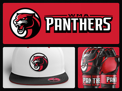 WMA Panthers Logo | Martial Arts Team big cat dasedesigns gloves hat illustration logo design logo mark martial arts mascot mascot logo mma mockup design panther panthers puma snapback sport sports logo team logo template