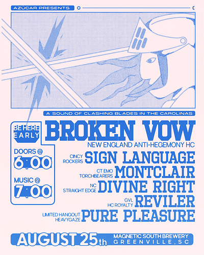 Alternate Azúcar Show Flyer - Broken Vow graphic design illustration