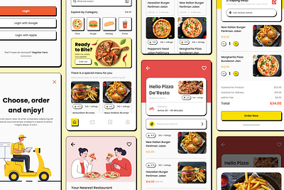 Delight - Food Delivery Mobile App application apps branding burger delivery design food food delivery interface layout map mobile satisfaction ui ux