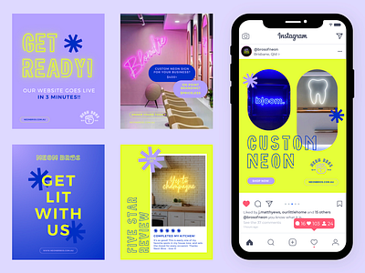 Neon Bros | Branding + Social Media branding graphic design logo social media social tiles