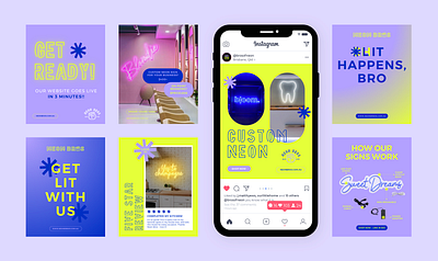 Neon Bros | Branding + Social Media branding graphic design logo social media social tiles