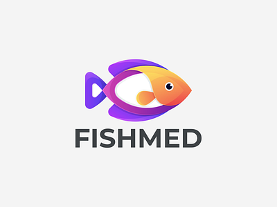 FISHMED branding design fish coloring fish design graphic fish icon fish logo fish purple logo graphic design icon logo