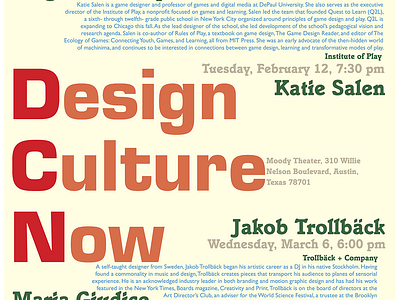 Design Culture Now Poster graphic design poster design typography typography i