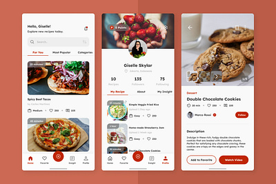 Yumly - Food Recipe Mobile App application apps branding chef cooking design diet food food recipe layout menu recipe screen ui ux