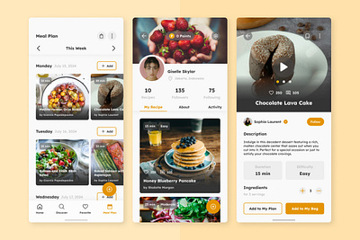 Eato - Food Recipe Mobile App application apps branding chef cooking design food food recipe kitchen layout menu recipe screen ui ux