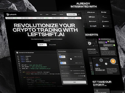 Leftshift - Crypto Trading API blockchain crypto crypto api crypto wallet crypto web crypto website cryptocurrency exchange investment landing page landing page design platform trading trading api trading website web web design website website design