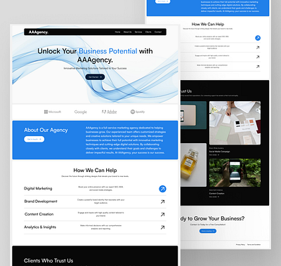 AAAgency - Marketing Agency Landing Page Website web design website