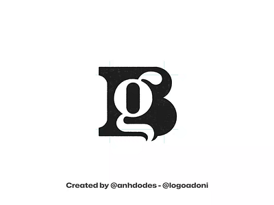 Lettering BG GB monogram typography ready-made logo for sale anhdodes branding design illustration logo logo design logo designer logodesign minimalist logo minimalist logo design ui