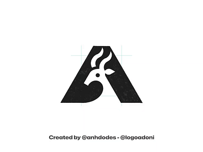 Letter A antelope deer typography ready-made logo for sale anhdodes branding design illustration logo logo design logo designer logodesign minimalist logo minimalist logo design