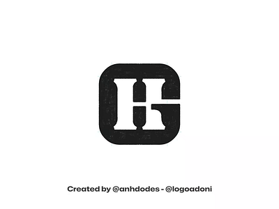 Solid GH HG monogram typography ready-made logo for sale anhdodes branding design illustration logo logo design logo designer logodesign minimalist logo minimalist logo design