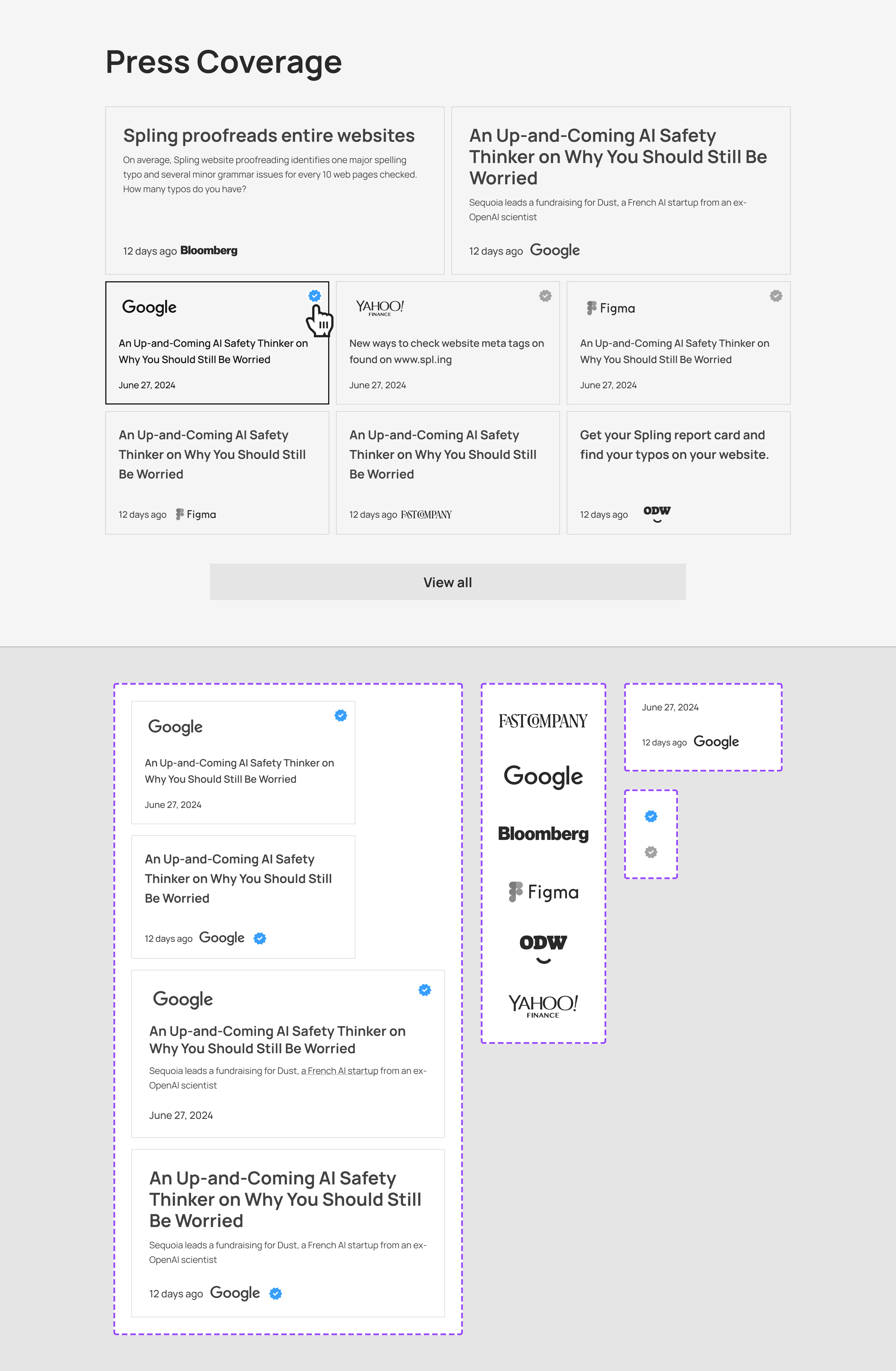 Press Section from Component Collector card component design figma odw press ui